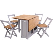 Santos Butterfly Dining Set Grey Slate/Distressed Waxed Pine